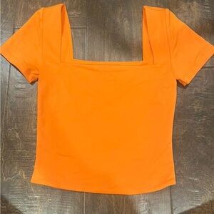 Babaton Orange Square Neck Women's Top